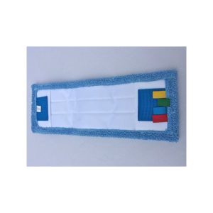 frange microfibre bleue micro+ languettes et poches 50 cm