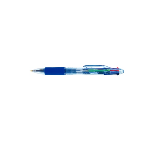 Stylo cristal bleu à 4 couleurs