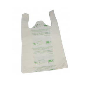 sacs bretelles biodegradables blancs 26+12×45