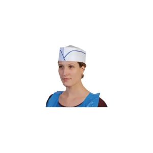 Calot Papier Liseré Bleu Jetable Boîte de 100